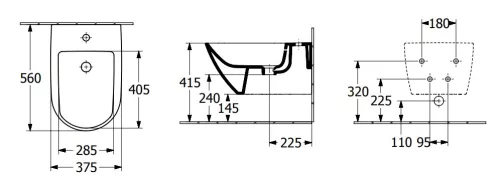 Bidé, Villeroy&Boch Subway 3.0 fali bidé 44700001