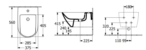 Bidé, Villeroy&Boch Subway 3.0 fali bidé CeramicPlus felülettel 447000R1