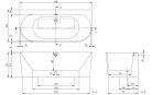 Kád, Villeroy&Boch Oberon 2.0 kád 180x80 cm UBQ180OBR9CD00V-01