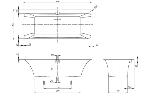 Kád, Villeroy&Boch Squaro Edge 12 kád 180x80 cm UBQ180SQE2DV-01