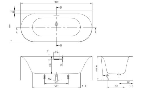 Kád, Villeroy&Boch Loop & Friends kád 180x80 cm UBA180LOF9CS00V-01