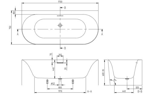Kád, Villeroy&Boch Loop & Friends kád 170x75 cm UBA170LOF9CS00V-01