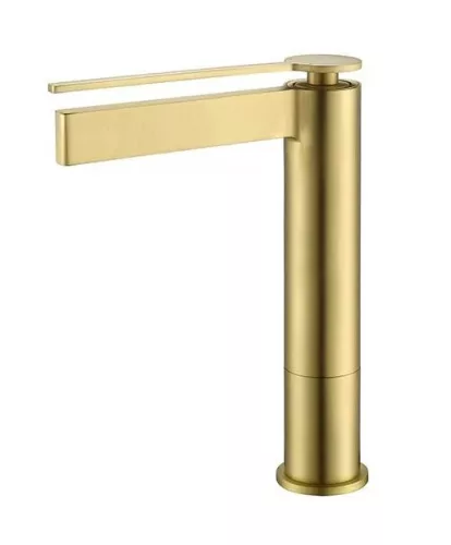 Mosdó csaptelep, Arezzo design Elegant magasított mosdó csaptelep, szálcsiszolt arany AR-8595BG