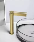 Mosdó csaptelep, Arezzo design Elegant magasított mosdó csaptelep, szálcsiszolt arany AR-8595BG
