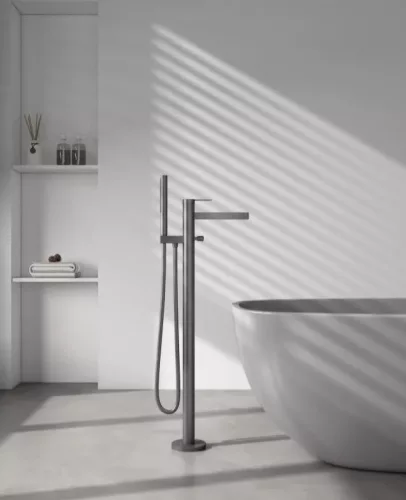 Kádtöltő csaptelep, Arezzo design Elegant szabadonálló, gun metal AR-10095GM