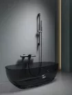 Kádtöltő csaptelep, Arezzo design Elegant termosztatikus kádcsaptelep szett, gun metal AR-1295GM