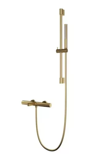 Kádtöltő csaptelep, Arezzo design Elegant termosztatikus, szett, szálcsiszolt arany AR-1295BG