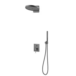   Falba süllyesztett csaptelep, Arezzo design Elegant zuhanyszett, gun metal AR-2095GM