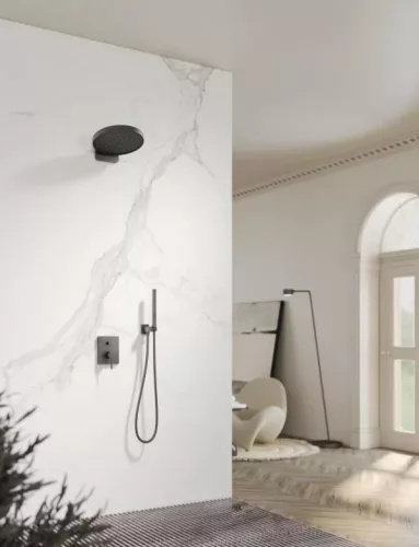 Falba süllyesztett csaptelep, Arezzo design Elegant zuhanyszett, gun metal AR-2095GM