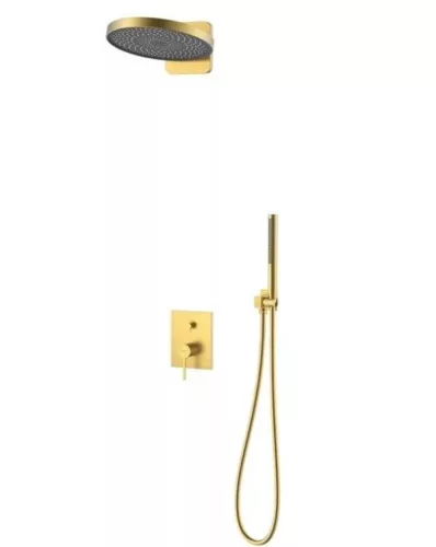 Falba süllyesztett csaptelep, Arezzo design Elegant zuhanyszett, szálcsiszolt arany AR-2095BG
