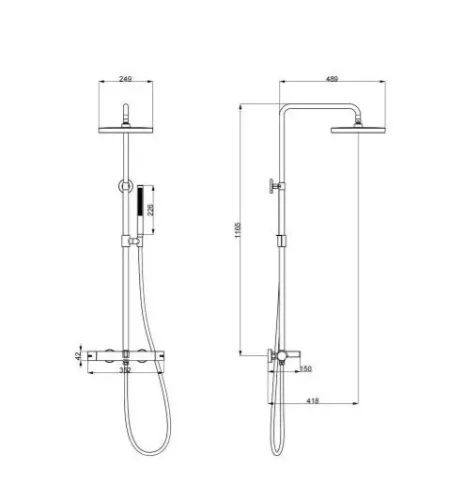 Zuhanyszett, Arezzo design Elegant 3 funkciós, termosztatikus, szálcsiszolt arany AR-3095BG