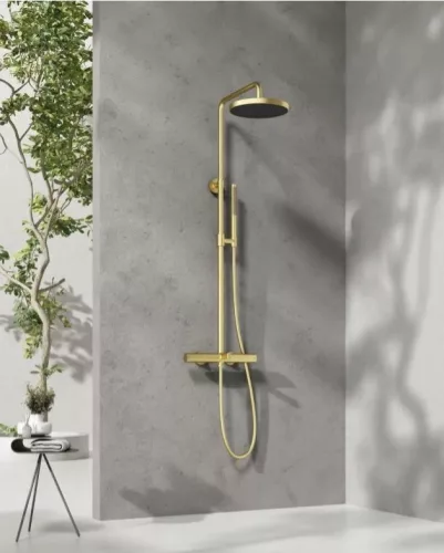 Zuhanyszett, Arezzo design Elegant 3 funkciós, termosztatikus, szálcsiszolt arany AR-3095BG