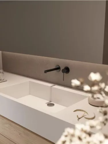 Falba süllyesztett csaptelep, Arezzo design Palmfield mosdó csaptelep, fekete AR-1103BL