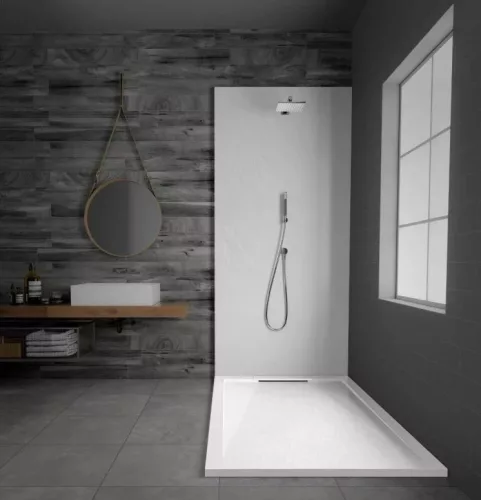 Zuhanytálca, Arezzo design Stone pala hatású,öntött márvány zuhanytálca,fehér 120x90 AR-DYT129LW