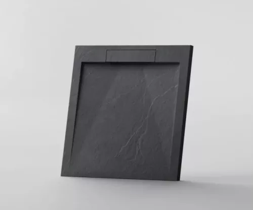 Zuhanytálca,Arezzo design Stone pala hatás,öntött márvány zuhanytálca,antracit 90x90 AR-DYT099LA