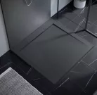 Zuhanytálca, Arezzo design Stone pala hatású,öntött márvány zuhanytálca,fekete 120x90 AR-DYT099LB