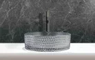 Mosdó, Arezzo design Glam üveg mosdó, világosszürke AR-M214