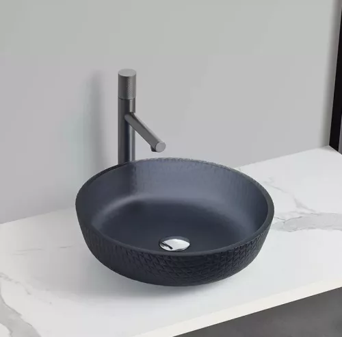 Mosdó, Arezzo design Ruben üveg mosdó, matt szürke AR-M331