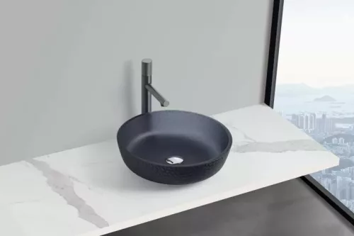 Mosdó, Arezzo design Ruben üveg mosdó, matt szürke AR-M331