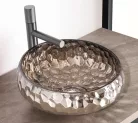 Mosdó, Arezzo design Prisma üveg mosdó, platino AR-M347P