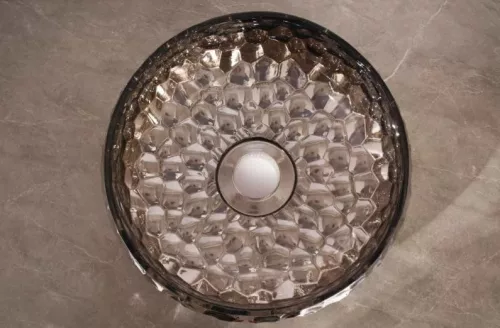 Mosdó, Arezzo design Prisma üveg mosdó, platino AR-M347P