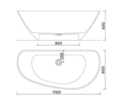 Kád, Arezzo design Maryland kád, matt fehér 170x80 AR-Maryland170WM