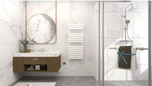 Egyenes radiátor, Arezzo design Moon White 1200x500 törölközőszárítós radiátor AR-M12050W