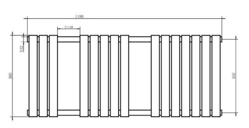 Egyenes radiátor, Arezzo design Moon White 1200x500 törölközőszárítós radiátor AR-M12050W