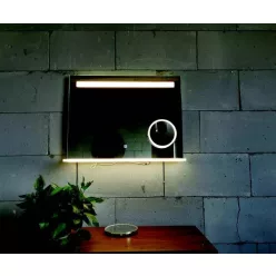   Fürdőszoba tükör, Arezzo design LED okos tükör világító polc+kozmetikai tükör 100x80cm AR-10080KT