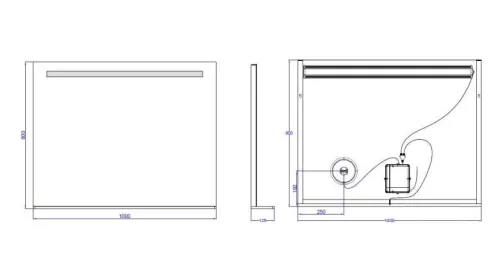 Fürdőszoba tükör, Arezzo design LED okos tükör világító polc+kozmetikai tükör 100x80cm AR-10080KT