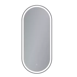   Fürdőszoba tükör, Arezzo design LED ovális, okos tükör, 40x90 cm fekete AR-3056BL