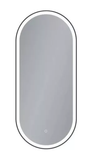 Fürdőszoba tükör, Arezzo design LED ovális, okos tükör, 40x90 cm fekete AR-3056BL