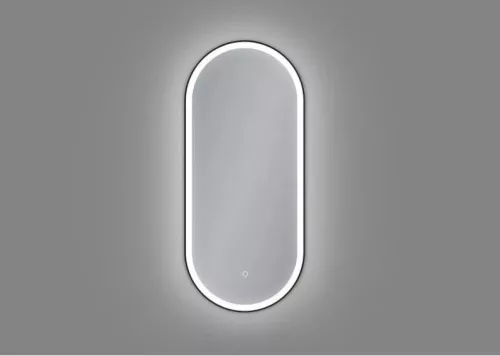 Fürdőszoba tükör, Arezzo design LED ovális, okos tükör, 40x90 cm fekete AR-3056BL