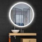 Fürdőszoba tükör, Arezzo design LED okos tükör 80 cm, kerek, órával AR-3053