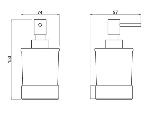Szappanadagoló, Arezzo design Mono folyékony szappantartó, fekete AR-120039B