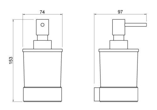 Szappanadagoló, Arezzo design Mono folyékony szappantartó, króm AR-120039C