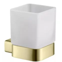  Pohártartó, Arezzo design Mono üveg pohár tartó, szálcsiszolt arany AR-120131BG