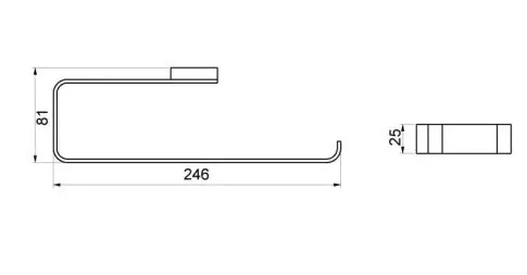Törölközőtartó, Arezzo design Mono törölközőtartó, gun metal AR-120150GM