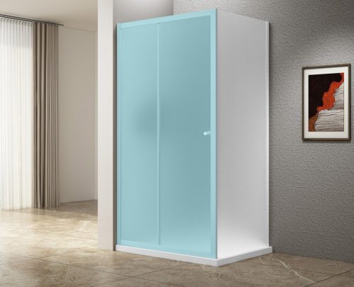 Oldalfal, Aqualine Ugga oldalfal, 80x185 cm, brick üveggel, fehér AWP80