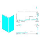 Oldalfal, Aqualine Ugga oldalfal, 80x185 cm, brick üveggel, fehér AWP80