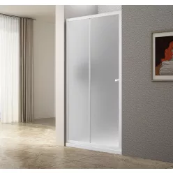   Zuhanyajtó, Aqualine Ugga zuhanyajtó 120x185 cm, brick üveggel, fehér AWS120