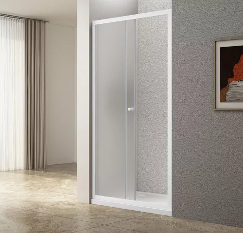 Zuhanyajtó, Aqualine Ugga zuhanyajtó 120x185 cm, brick üveggel, fehér AWS120