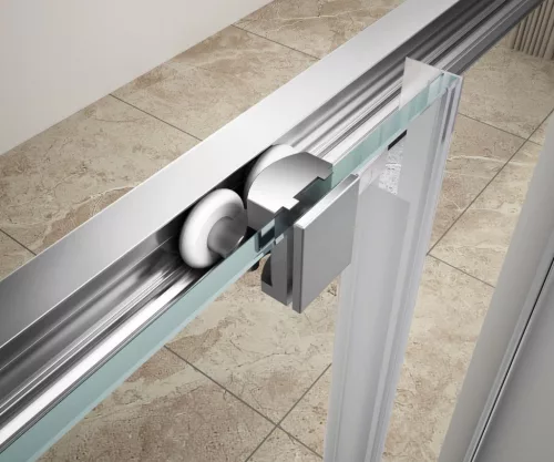 Zuhanyajtó, Aqualine Ugga zuhanyajtó 120x185 cm, brick üveggel, fehér AWS120