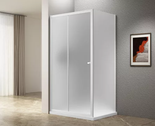 Zuhanyajtó, Aqualine Ugga zuhanyajtó 120x185 cm, brick üveggel, fehér AWS120