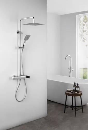 Zuhanyszett, Sapho Cubemix zuhanyoszlop csapteleppel, króm CM139