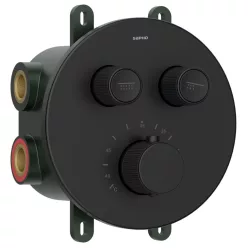   Falba süllyesztett csaptelep, Sapho Smartselect termosztatikus, 2 irányú, matt fekete RP032B