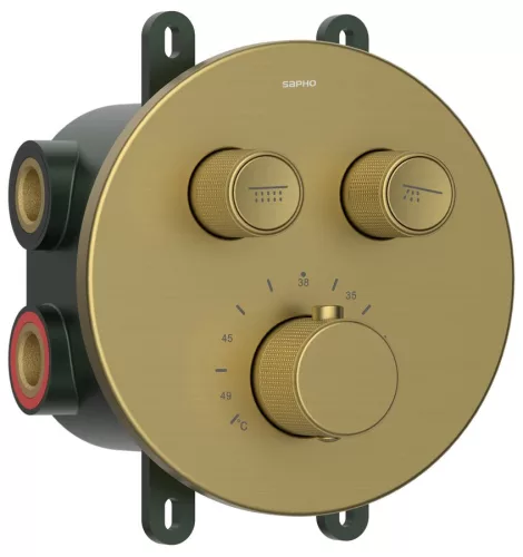 Falba süllyesztett csaptelep, Sapho Smartselect termosztatikus, 2 irányú, matt arany RP032GB