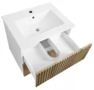 Alsó szekrény, Aqualine Paneda Strip mosdótartó szekrény, 59,5x55x45,2cm, emporio tölgy PN360