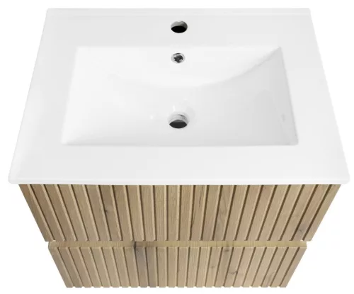 Alsó szekrény, Aqualine Paneda Strip mosdótartó szekrény, 59,5x55x45,2cm, emporio tölgy PN360