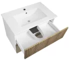 Alsó szekrény, Aqualine Paneda Strip mosdótartó szekrény, 74,5x55x45,2cm, emporio tölgy PN375